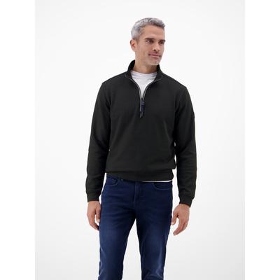 Sweatshirt LERROS "Troyer in hochwertiger Sweatqualität", Herren, Gr. S, schwarz, 90% Baumwolle, 10% Polyester, Sweatshirts Sweatshirt, Hochwertige Qualität für den Alltag, Regular Fit, Einfarbig