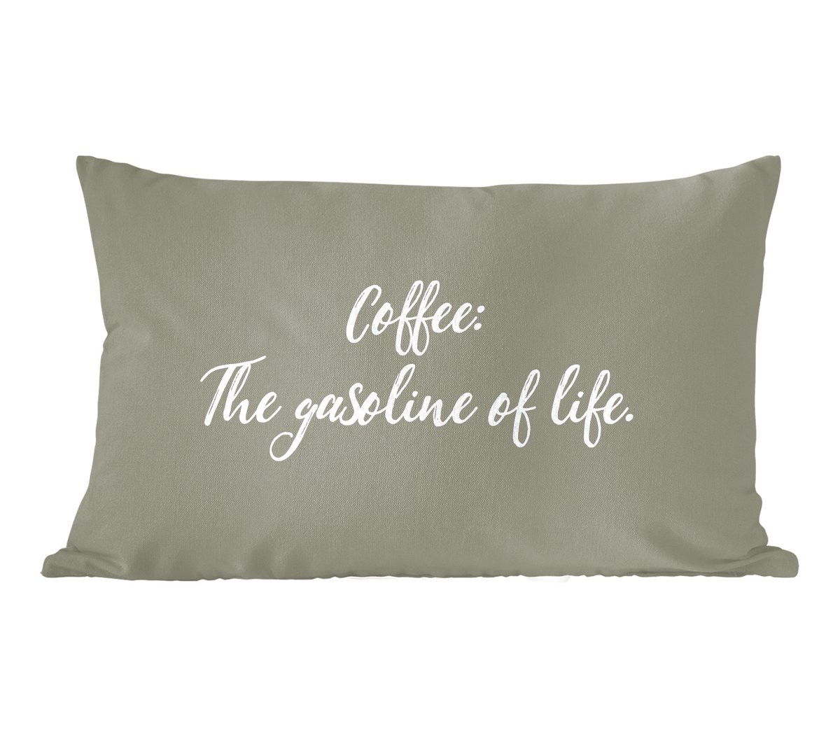 PillowMonkey Sierkussen Quotes Coffee the gasoline of life - 50 x 30 cm