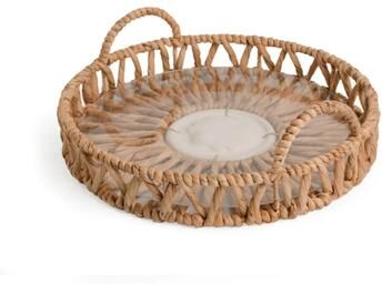 "VNT Signature Twisted Water Hyacinth Round Tray with Handles - 15.75""L x 15.75""W x 5.12""H"