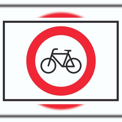HB-Druck Radfahren verboten Symbol Schild A3 Rückseite selbstklebend