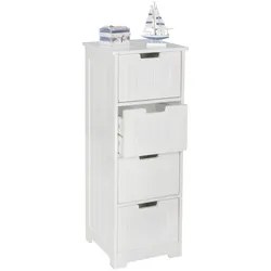 WOHNLING WL5.183 Design Badschrank PATTI Landhaus-Stil Weiß 30 cm x 30 cm x 83 cm
