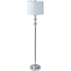 Relaxdays Stehlampe Kristall Weiß,Silber