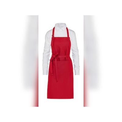 LISBON - Organic Heavyweight Bib Apron with Pocket: One Size / Red