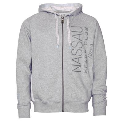 Sweatjacke NASSAU BEACH "NB22008", Herren, Gr. 3xl, grau (grau melange), 90% Baumwolle, 10% Viskose, Sweatjacken Sweatjacke