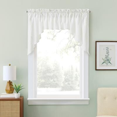 Curtainworks Grace Floral Valance, Swag, or Tier Pair Curtain Collection