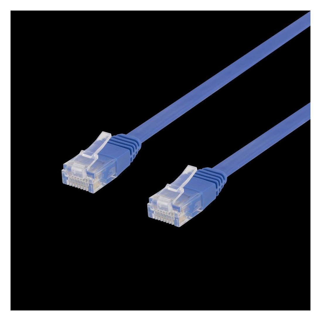 Deltaco U/UTP Cat6 patch cable flat 0.5m 250MHz blue (U/UTP, CAT6, 0.50 m) (TP-60B-FL)