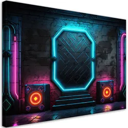 WANDBILD sci fi neon abstraktion