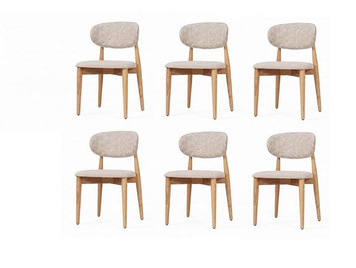 JVmoebel Sitzgruppe 6x Stühle Esszimmer modern beige elegant gepolstert stilvoll, Made in Europa