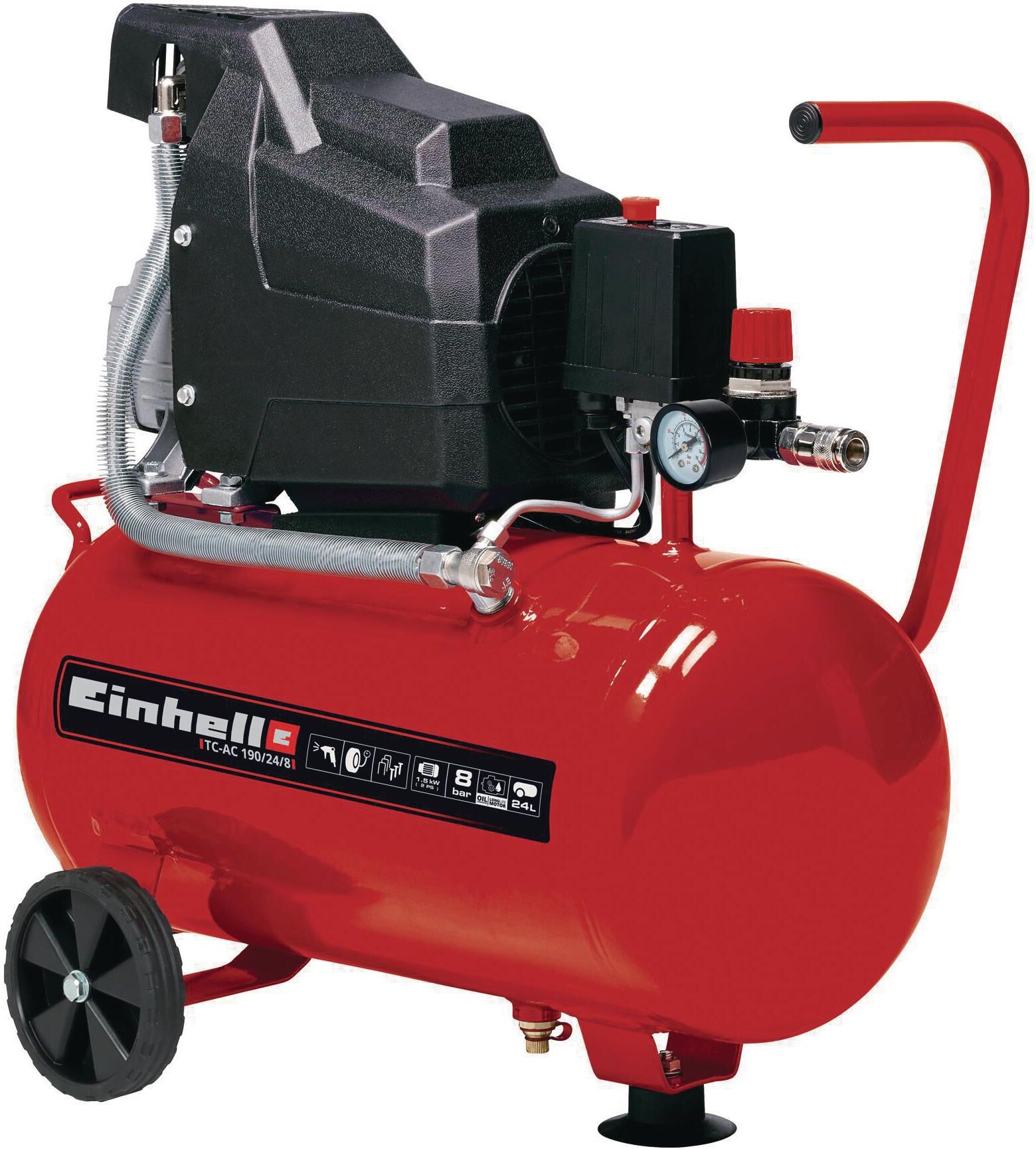 Kompressor EINHELL "TC-AC 190/24/8", rot, Kompressoren, Kompressor rot Einheitsgröße