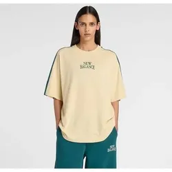 NEW BALANCE Damen Shirt Trackside Oversized T-Shirt, Größe L in Gelb 61974