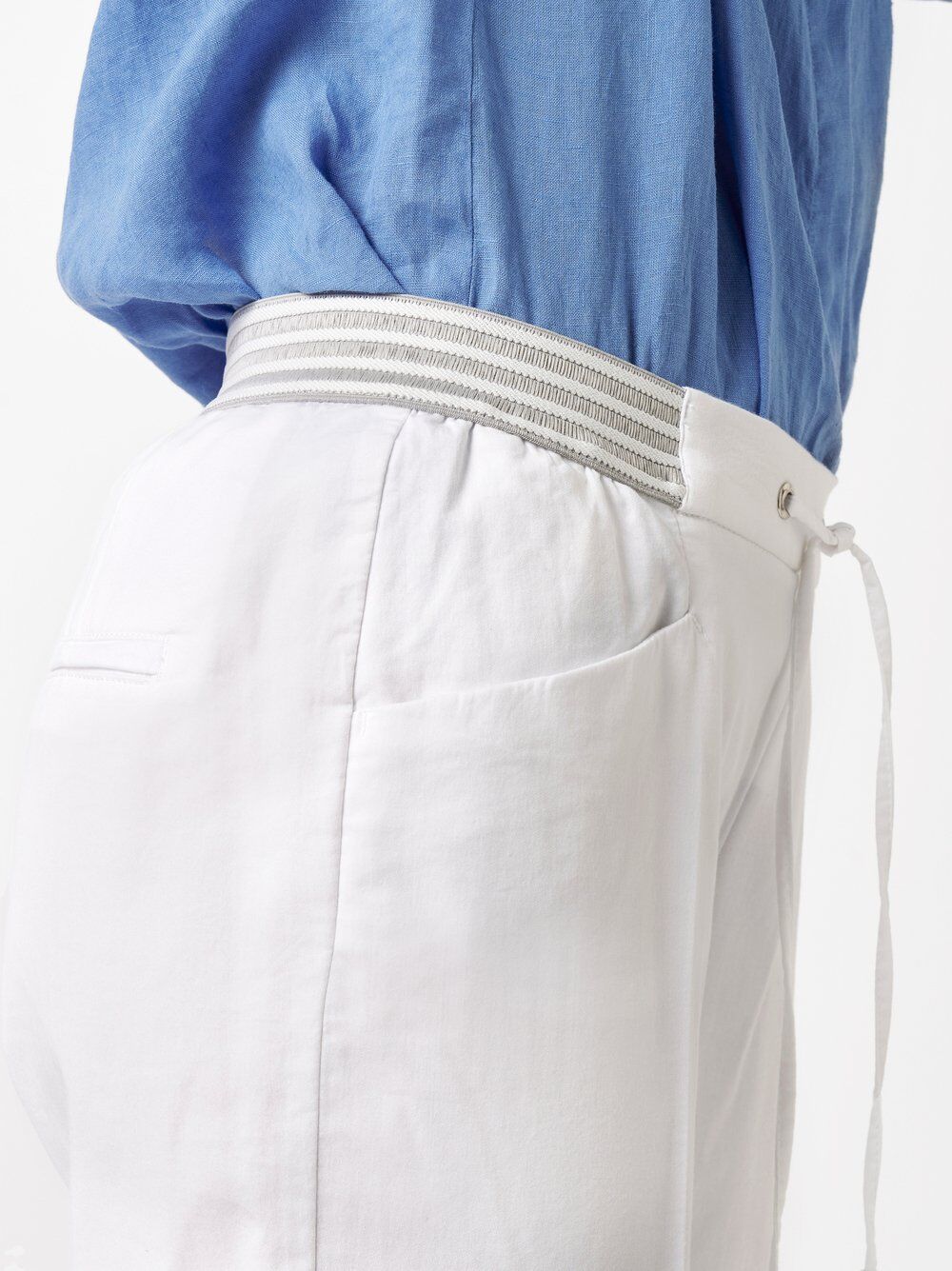 7/8-Hose TONI "Sue Wide 7/8", Damen, Gr. 40, N-Gr, weiss (weiß), Web, Obermaterial: 87% Baumwolle, 10% Polyamid, 3% Elasthan, knöchelfrei, Hosen 7/8-Hose, aus sommerlich leichtem Baumwollmix, mit Dehnbund weiß 40, N-Gr