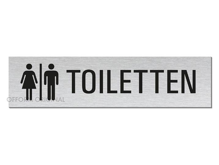Aluminiumschild As1000 Toiletten 25 × 8 cm