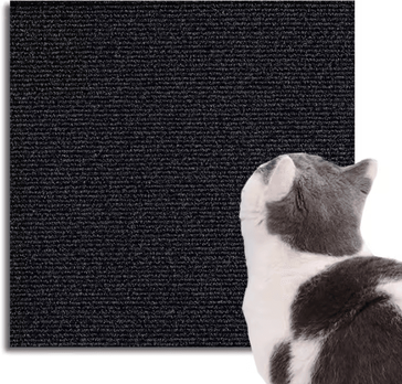 Inspire Curations Self Adhesive Cat Scratching Mat Trimmable Furniture Protector & DIY Scratcher Carpet black 30x60cm