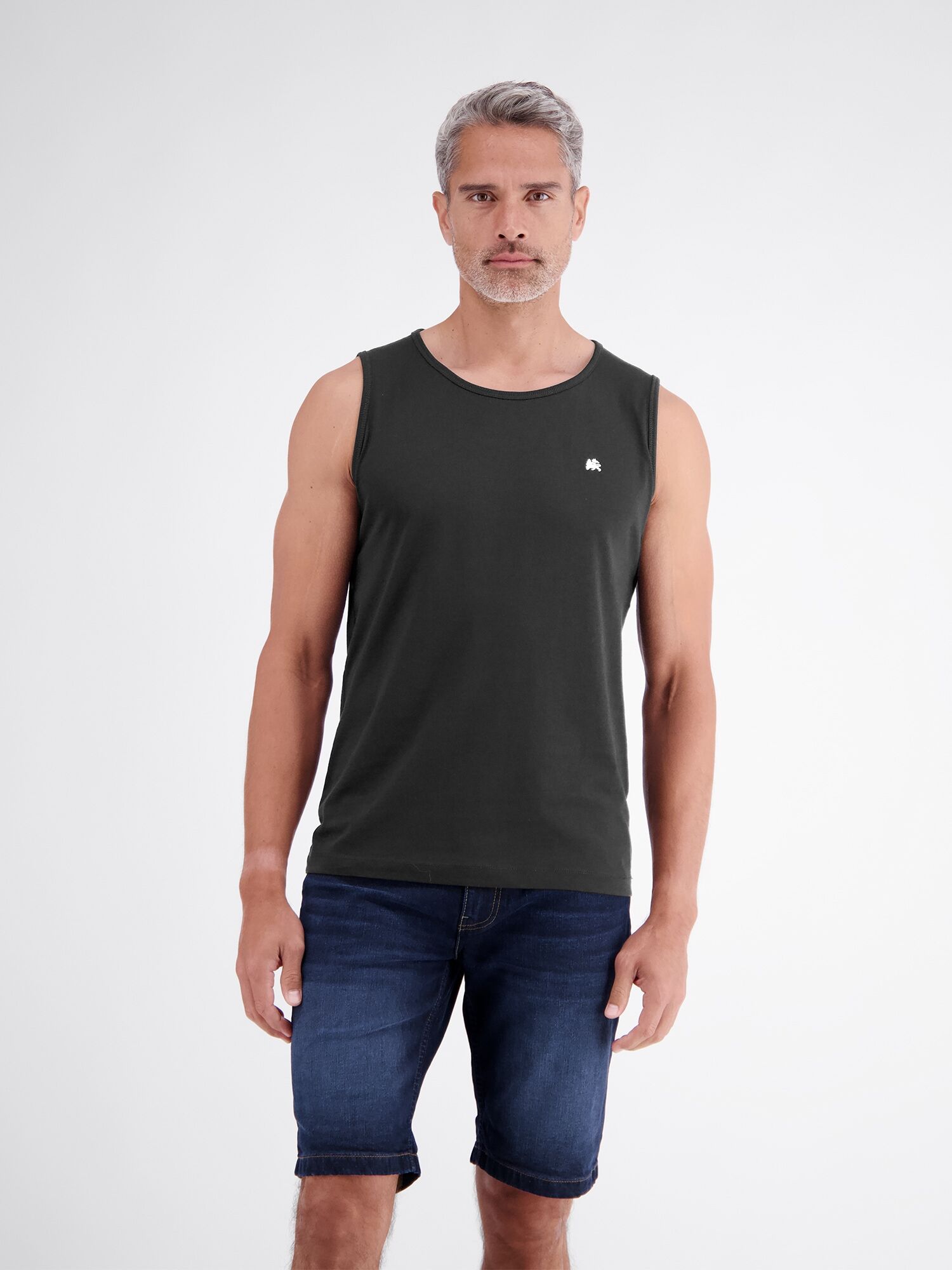 Muskelshirt LERROS "Sportliches Tanktop aus Baumwolle mit Rundhalskragen", Herren, Gr. M, schwarz, 100% Baumwolle, Rundhals, Shirts Muskelshirt schwarz M