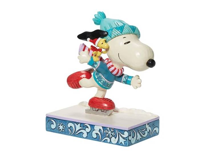 Enesco Peanuts by Jim Shore Snoopy und Woodstock Eislauffigur, 15 cm, Mehrfarbig