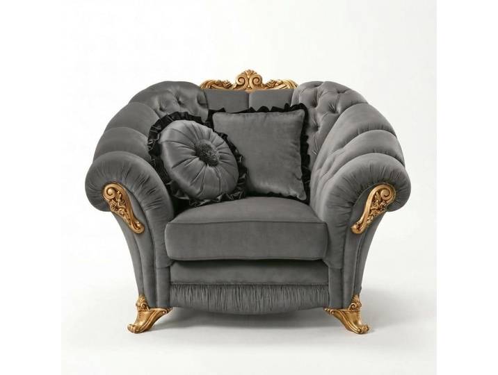 Xlmoebel Sessel Eleganter Designer-Lehnstuhl im Barock-Rokoko-Stil mit Polsterung (Sessel), Hergestellt in Europa