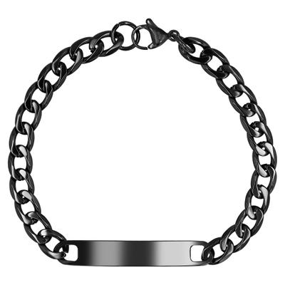 Armband ADELIA´S "Armband – Panzerarmband aus Edelstahl 21 cm", schwarz, Armbänder, Damen, 21cm, Edelstahl, Armband, Ideal als Geschenk zum Geburtstag