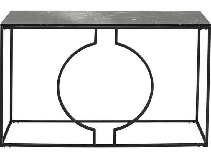 Kare-Design Konsolentisch, Schwarz, Metall, Stein, 35x75x120 cm, Wohnzimmer, Wohnzimmertische, Konsolentische