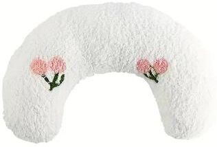 Uplift Picks Moon Shaped Plush Pet Pillow Bed For Cats And Dogs white