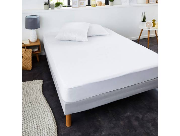 Protège matelas bouclette coton imperméable absorbant respirant et silencieux 160x200