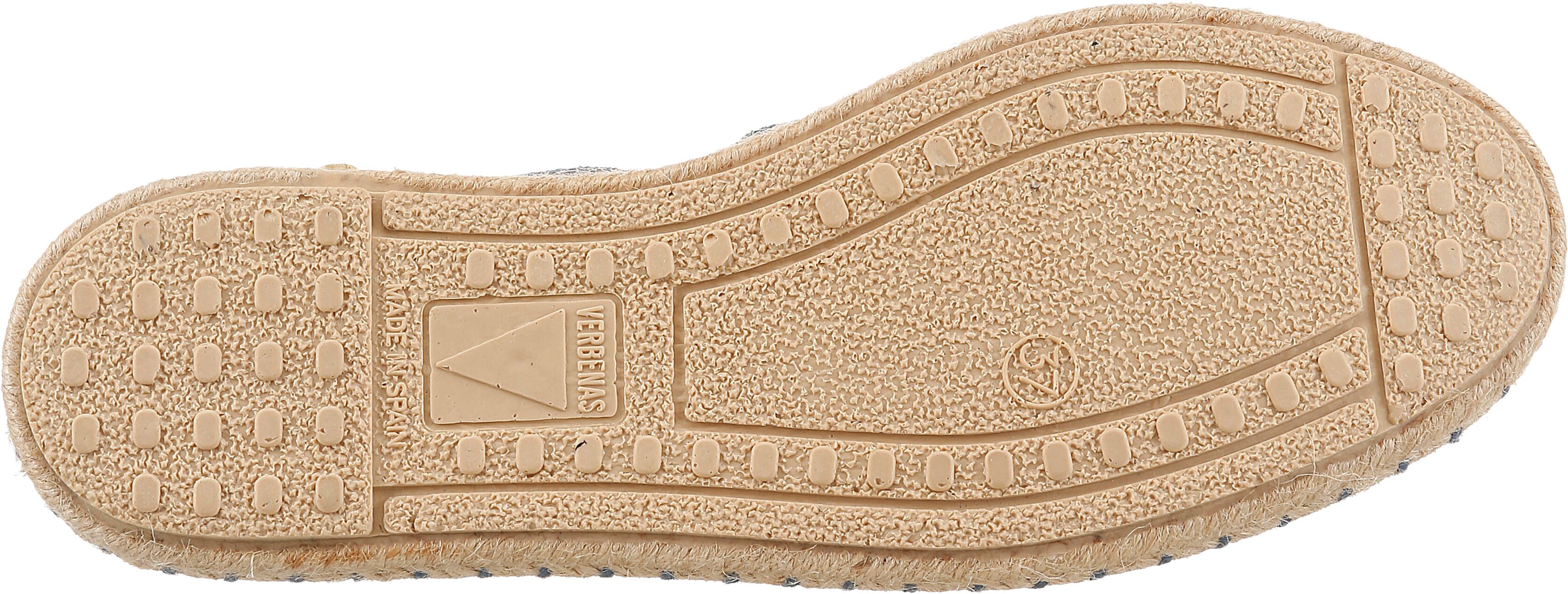 Espadrille VERBENAS "CARMEN SERRAJE", Damen, Gr. 36, ungefüttert, blau (jeansblau), Veloursleder, Schuhe Espadrille, Sommerschuh, Schlappen mit Jute-Rahmen
