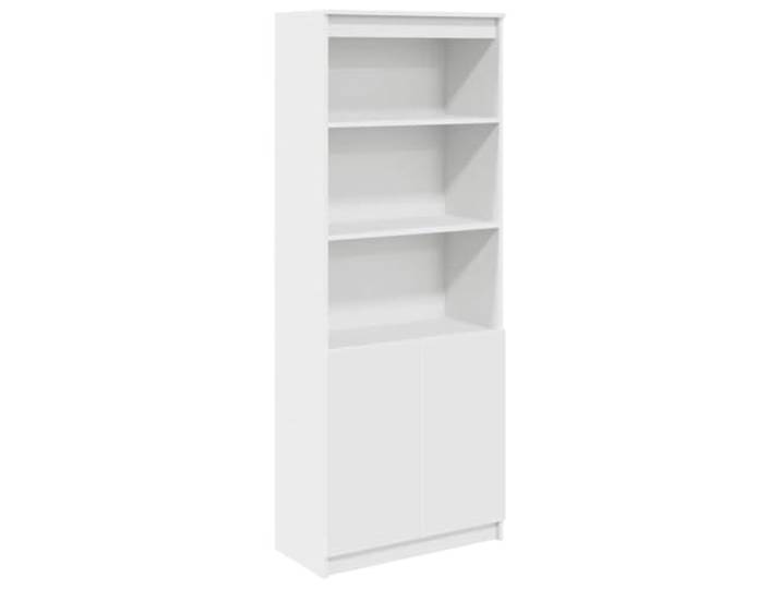 Highboard Weiß 70x35x180 cm Holzwerkstoff Schrank mit Tür Stauraumschrank, Feuchtigkeitsbeständig, Pflegeleicht, Schrank für Küche Bad Flur
