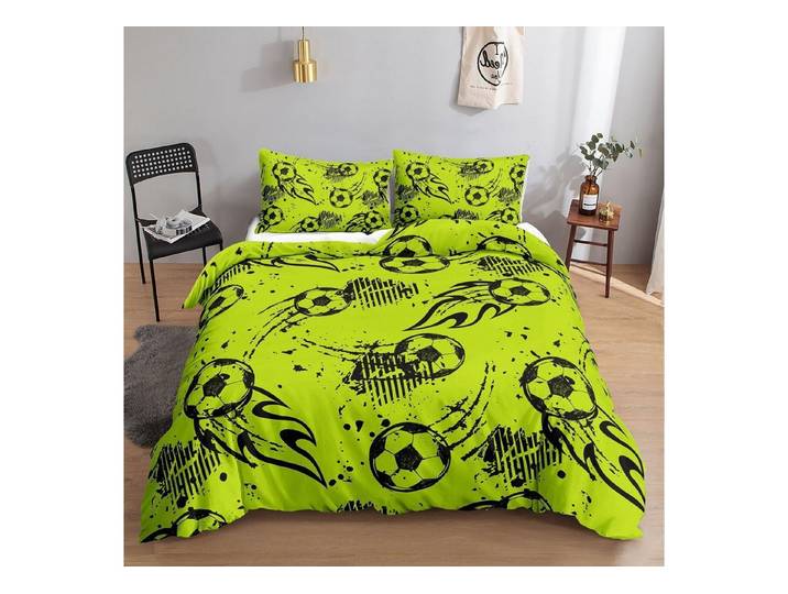 LuxusKollektion Kinderbettwäsche Bettwäsche Fußball 135x200cm 2-teilig