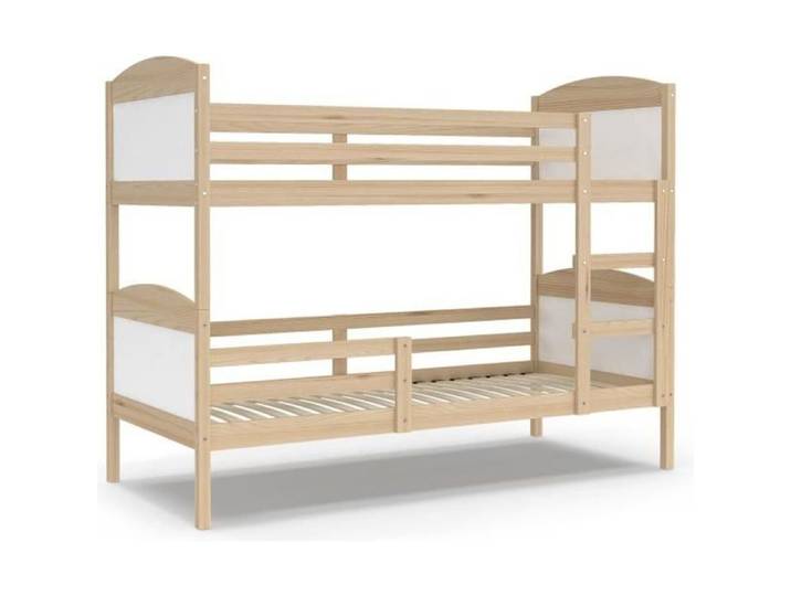 Lit Superposé Mati 90x190 Pin - blanc