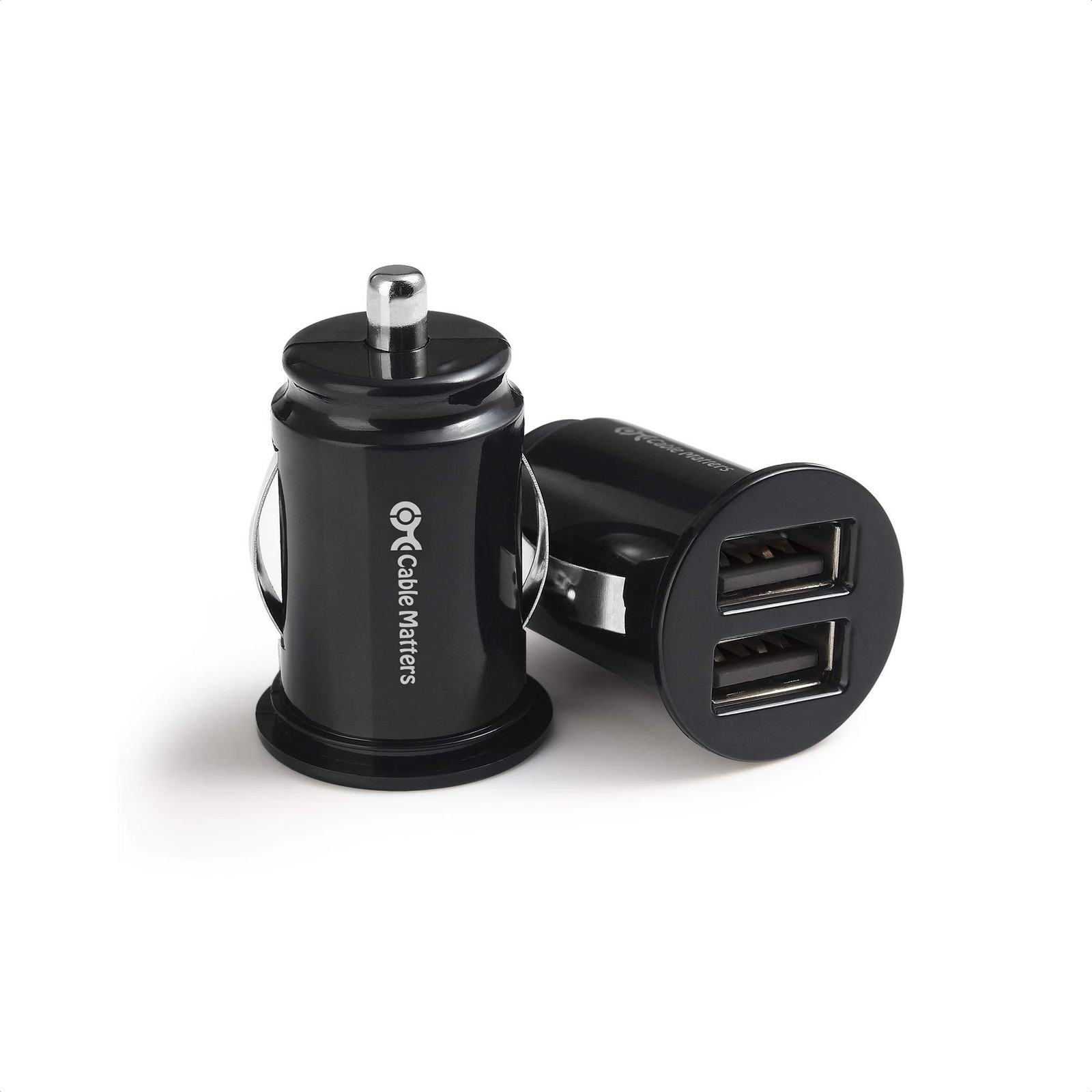 Dripio 2-delige USB-autolader met dubbele USB-poort, 4,8A, 24W, plat
