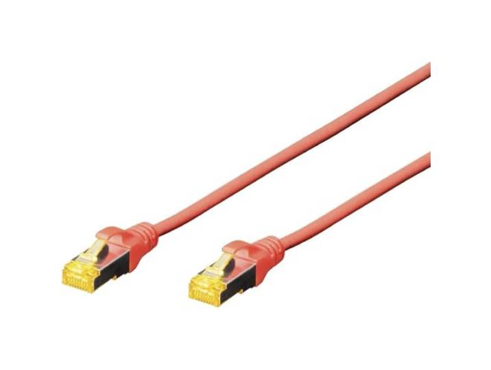 DIGITUS LAN kabel Cat 6A - 0.5m - RJ45 netwerkkabel - S/FTP afgeschermd - Compatibel met Cat-6 & Cat-7 - Rood
