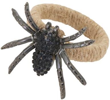 Saro Lifestyle Spider Napkin Rings (Set of 4) - Halloween Spider Napkin Rings for Spooky Table Settings and Gothic Dining Decor