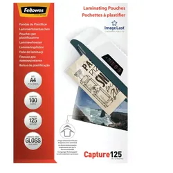 Fellowes Laminierfolie Capture - A4, glänzend, 125 mym, 100 Stück