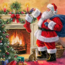 ti-flair 20 Papierservietten 33x33cm Weihnachtsmann Motiv 3lagige Weihnachtsservietten