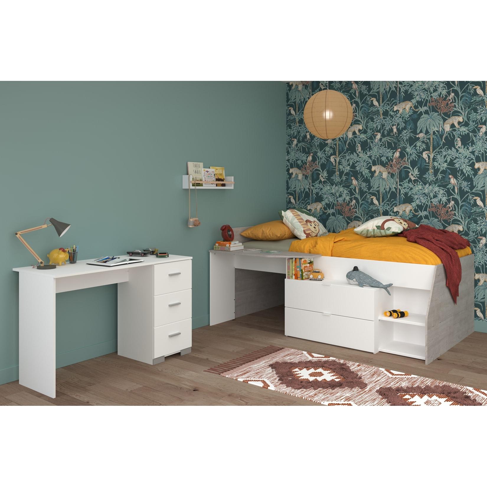 Parisot Kinderzimmer 2-teilig "Milky 17" Weiß / Grey Loft