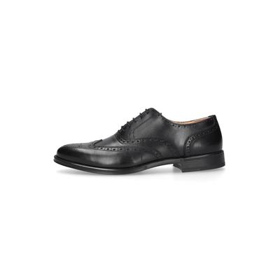 Schnürschuh HENRY STEVENS "Wes FBO", Herren, Gr. 43, schwarz, Kalbsleder, Schuhe Schnürschuh