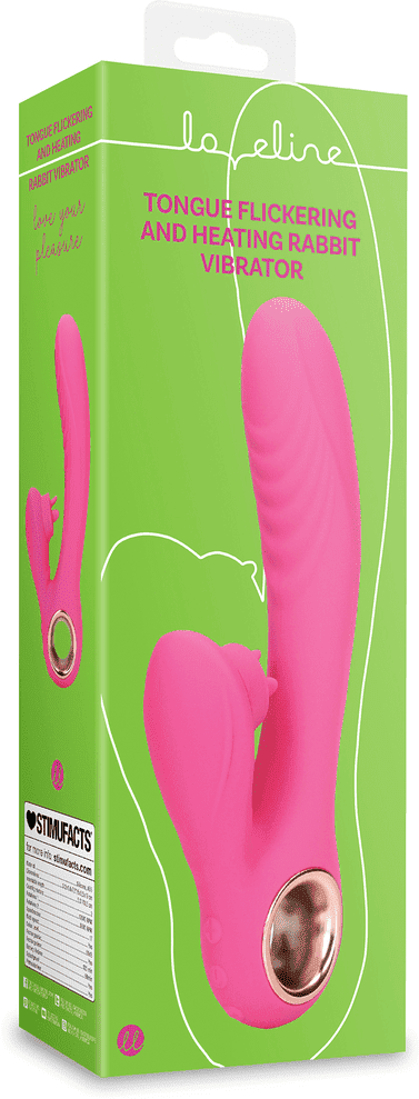 Loveline Tongue Flickering and Heating Rabbit Vibrator - Exuberant Pink