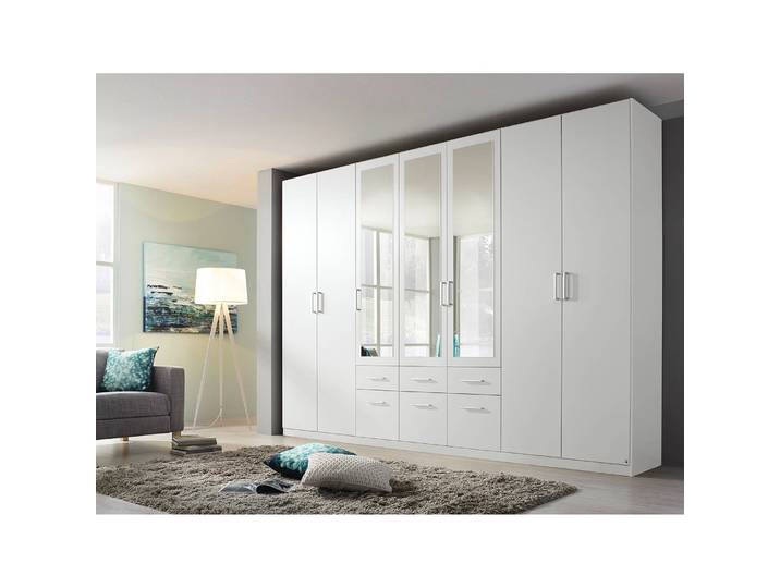 Drehtürenschrank Bingen Typ A 315cm Weiß/Alpinweiß