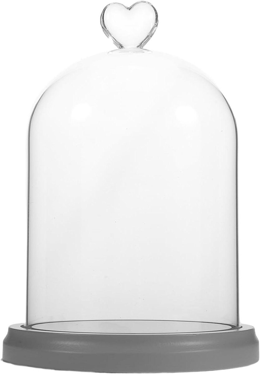 Glazen stolp met voet - Decoratieve vitrine dome stolp - Breedte: 12 cm