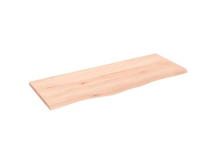 HGPOTUY Tischplatte 100x40x2 cm Massivholz Eiche Unbehandelt Ersatzplatte,DIY-Brett,Naturkante,mittelbraune Maserung,Untergestell kombinierbar,handgefertigt