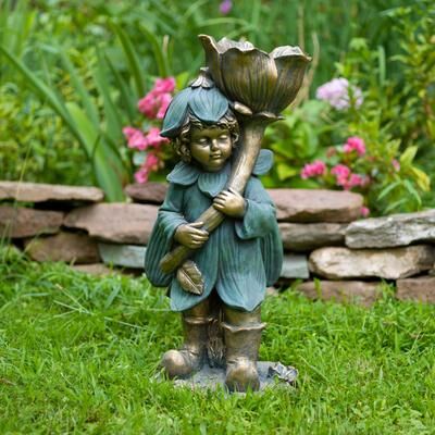 Zaer Ltd "27.5"" Tall Fairy with Flower ""Tato"""