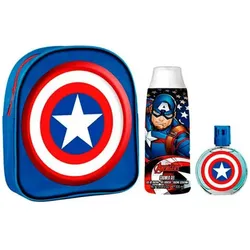 Marvel, Beauty Geschenkset, Captain America Eau De Toilette Spray 50ml Set 3 Stück (Parfum Set)