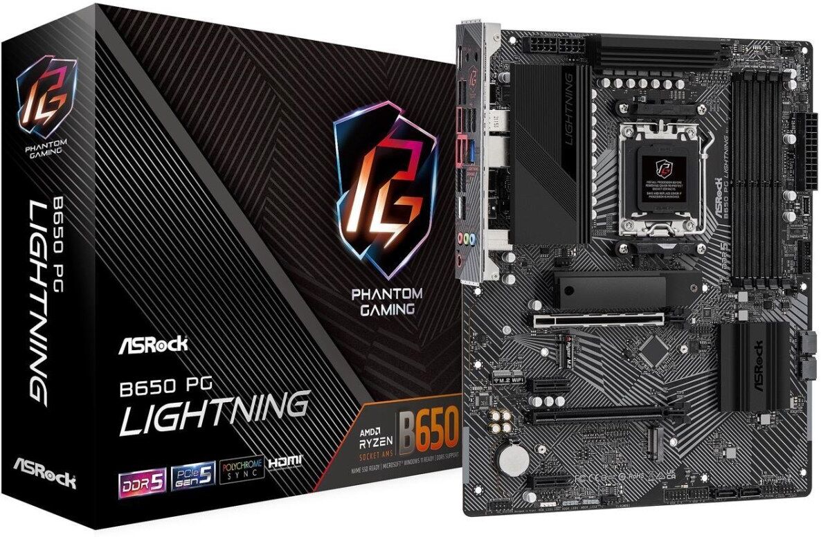 ASRock B650 PG Lightning AMD Ryzen 7000 Series Processors Motherboard (B0BH4M6ZL9)