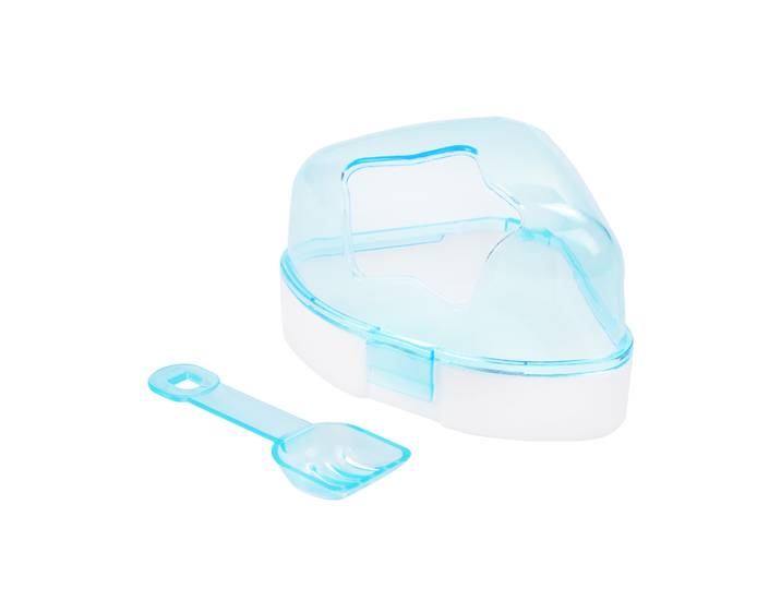 Hamster Toilette 10 x 10 x 9 cm blau/weiss