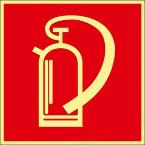 Abtec Hinweisschild BGV A8 F05 Kunststoff, 20 x 20 cm, nachleuchtend, Feuerlöscher