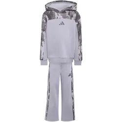 adidas Seasonal Essentials Hooded Fleece Jogginganzug Kinder KT4142 - slate/night grey 116