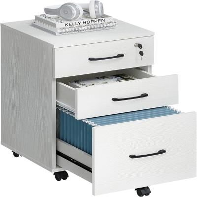 No "3 Drawers Wooden Locking File Cabinet with Storage Removable File Cabinet - 15.5""D x 15.5""W x 24""H"