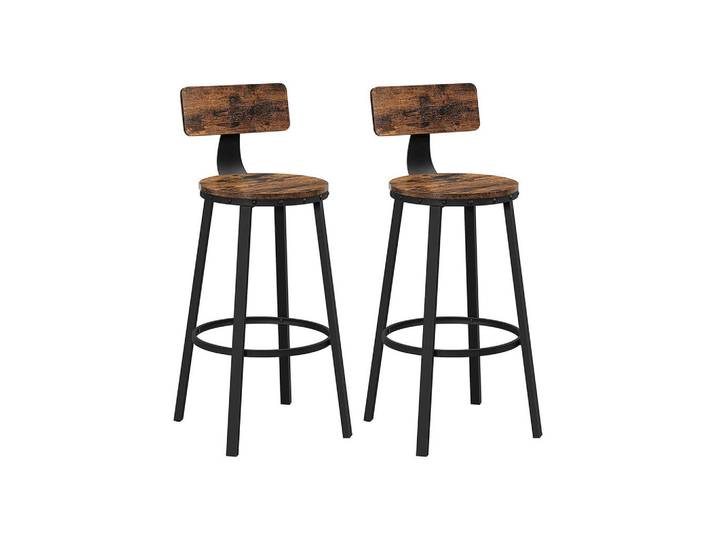 Hansiro Barstuhl 2Er-Set, Braun, 54x99x54 cm, Esszimmer, Barmöbel, Barhocker