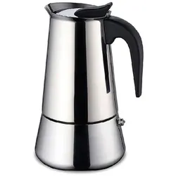 Edelstahl Espressokocher 4 Tassen Sicherheitsventil Induktion Mokkakanne 200 ml