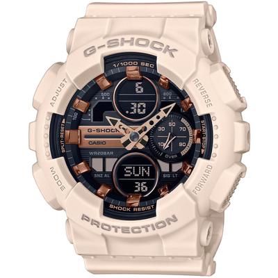 Chronograph CASIO G-SHOCK, beige (rosé, schwarz), Armbanduhren, Damen, Chronograph, Quarzuhr, Armbanduhr, Damen, Herren,Digitaluhr, bis 20 bar wasserdicht