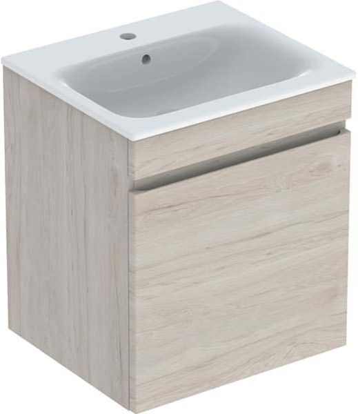 Geberit Renova Plan meuble vasque 501914008 55x62,2x48cm, corps enduit noyer clair, vasque blanc / KeraTect